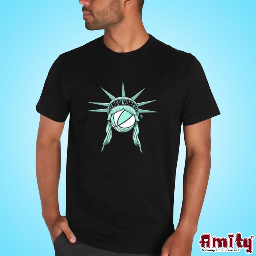 Official Lady liberty New York basketball logo design t-shirt