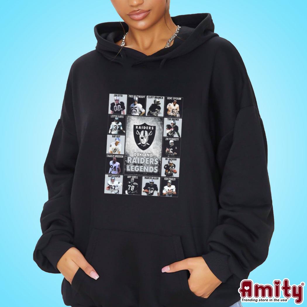 Official Las vegas raiders legends Jim Otto Fred Cliff Branch Gene Upshaw Tim Brown signatures photo design t-s hoodie