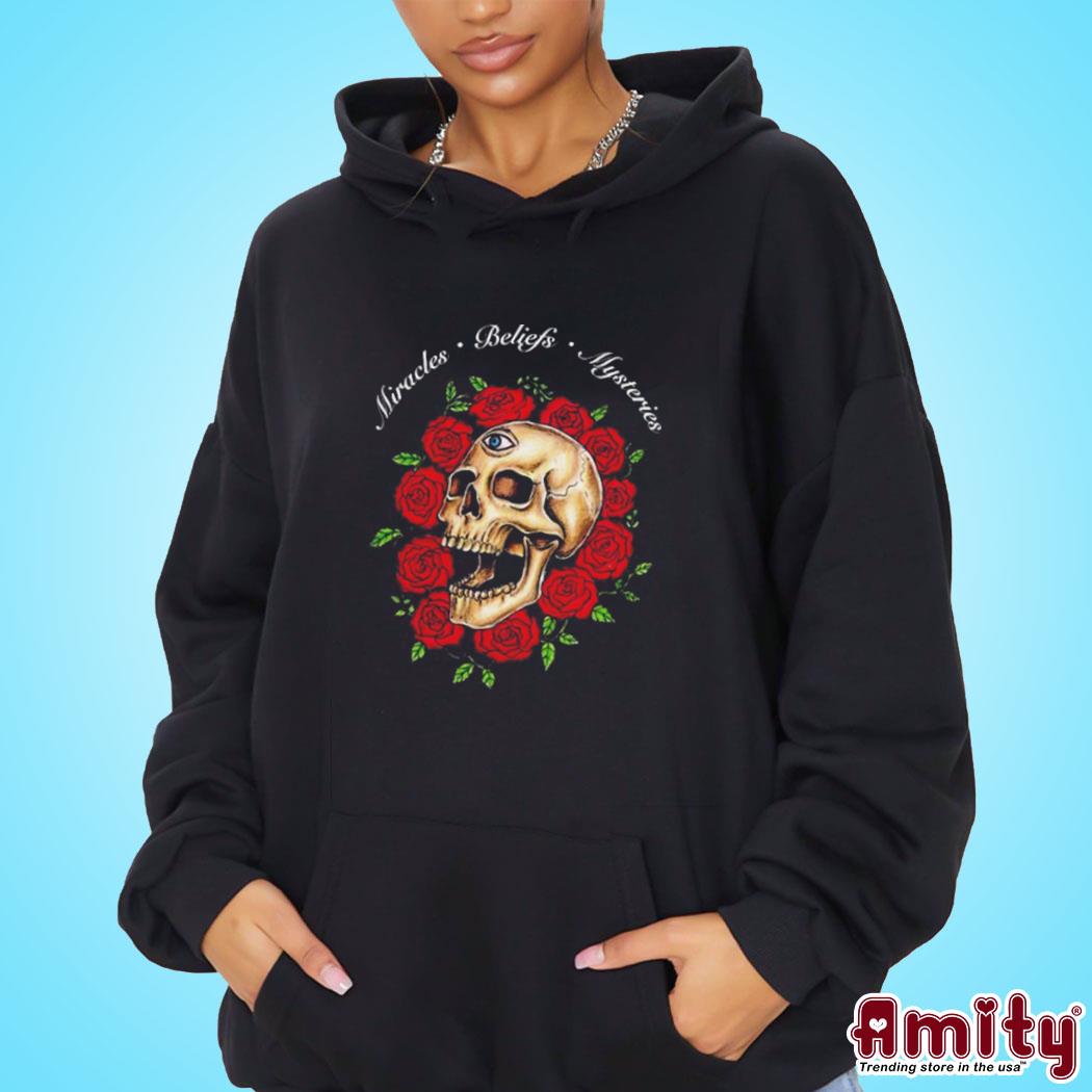 Official Marcos alvarado skull and roses art design t-s hoodie