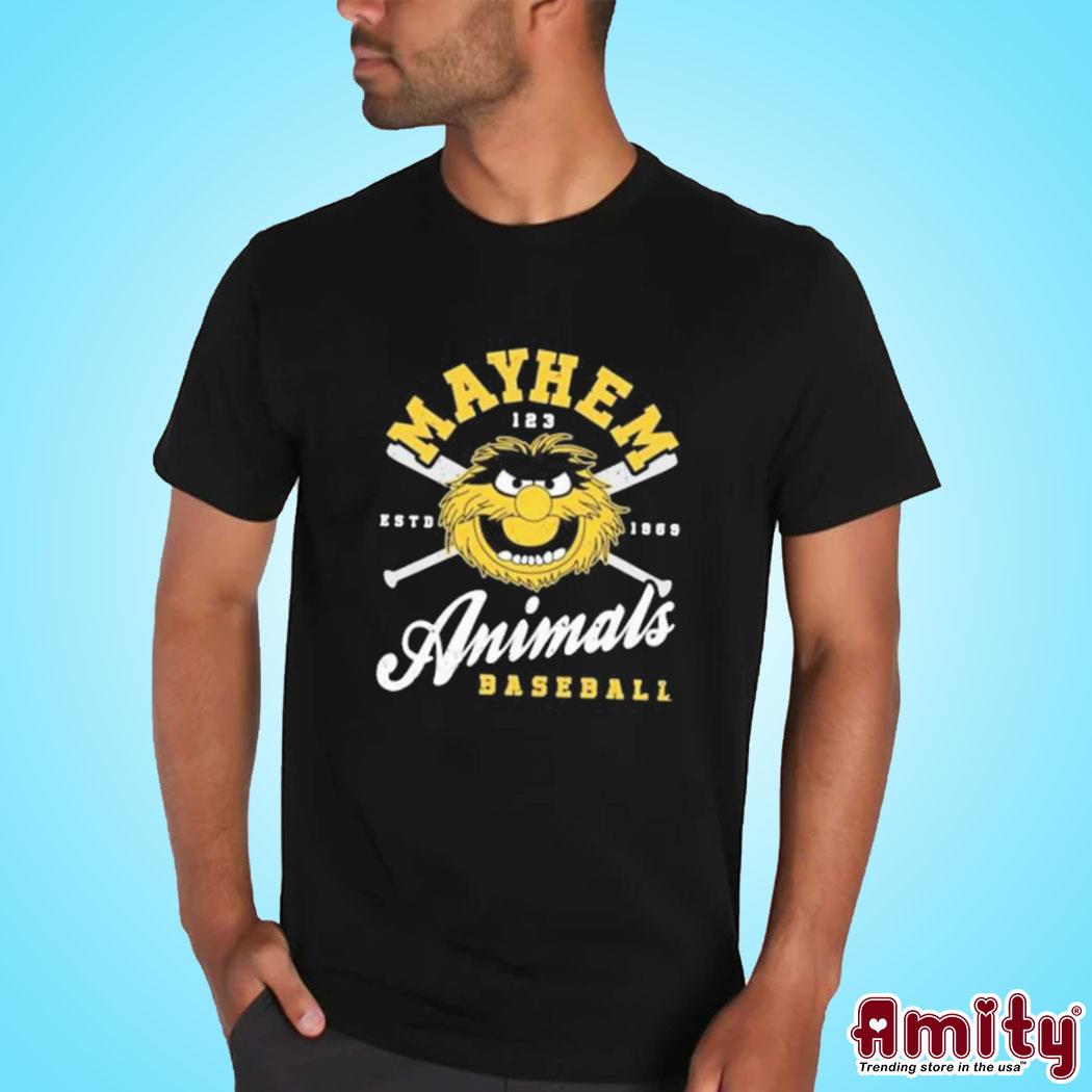 Official Mayhem estd 1969 animals baseball logo design t-shirt