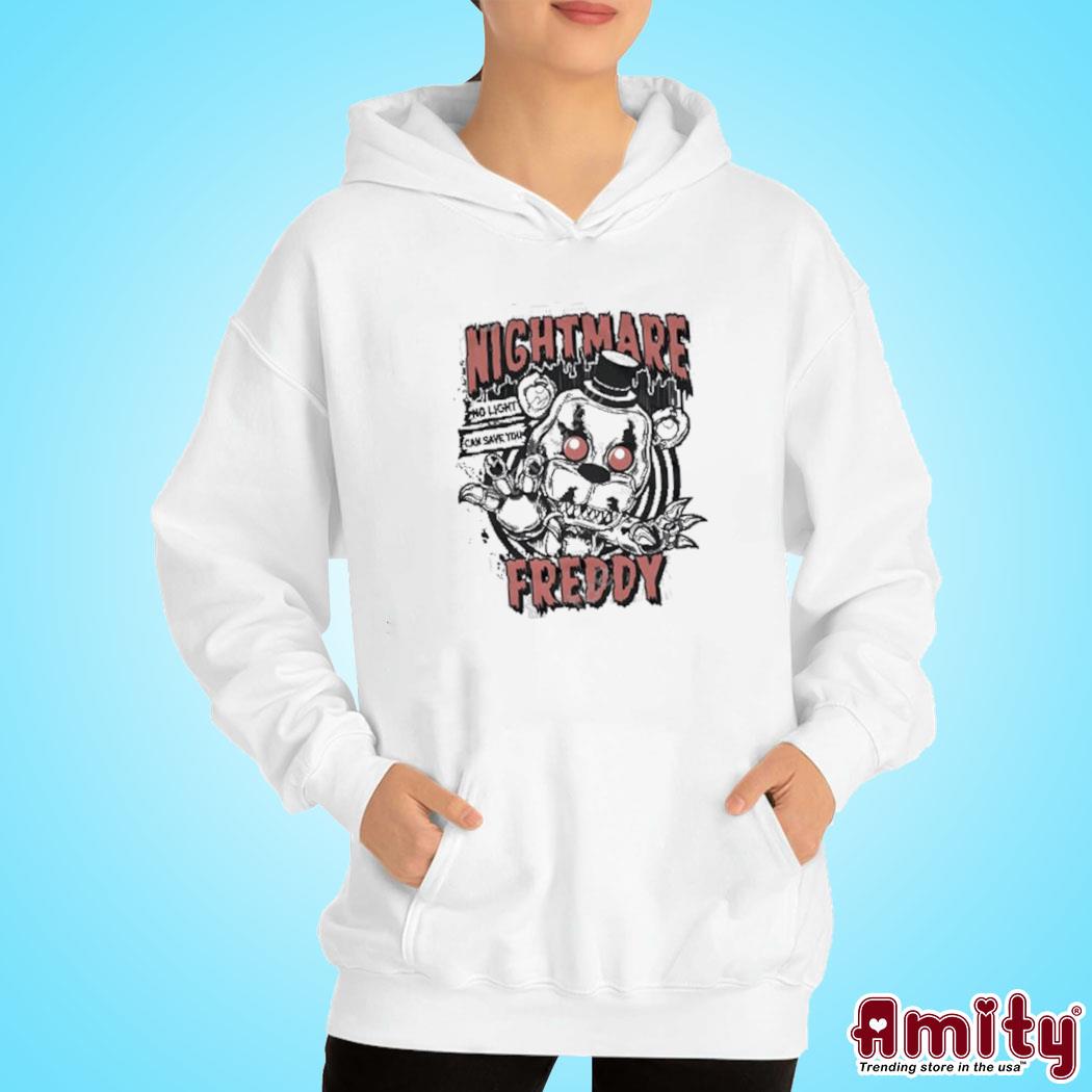 Official Nightmare freddy five nights at freddy's no light can save you art design t-s hoodie