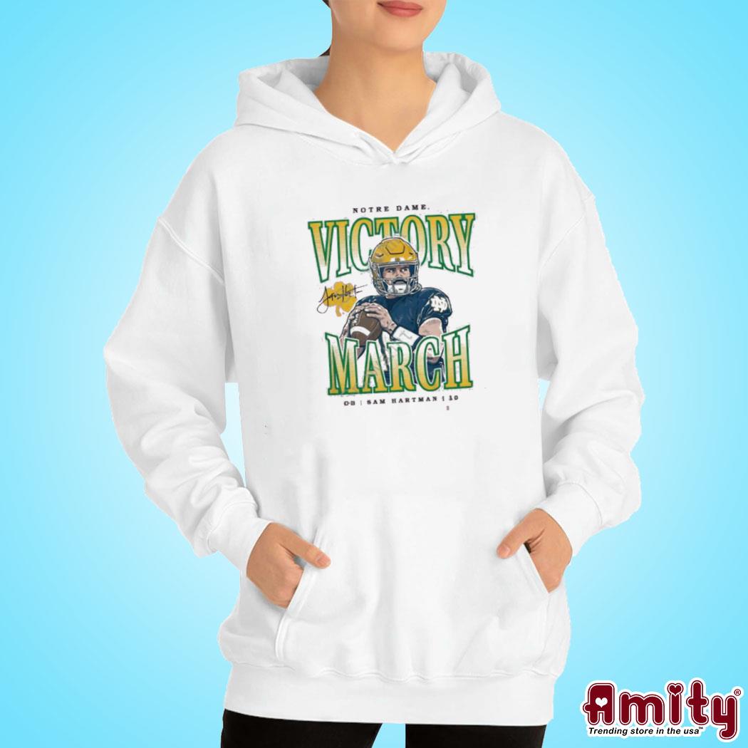 Official Notre dame Sam Hartman victory march signature art design t-s hoodie