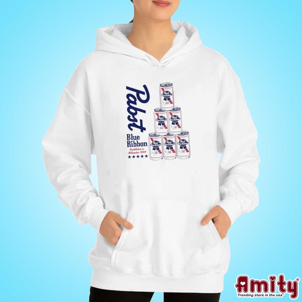 Official Pabst blue ribbon can pyramid art design t-s hoodie