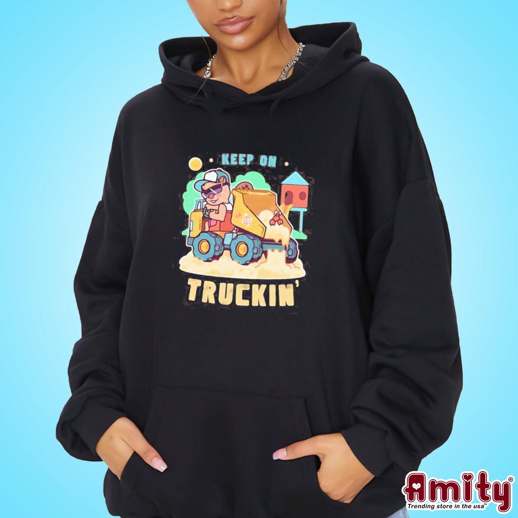 Official Pretend again keep on truckin' brown art design t-s hoodie