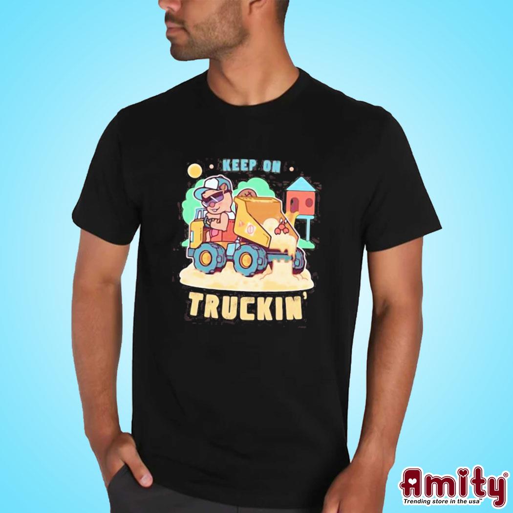 Official Pretend again keep on truckin' brown art design t-shirt