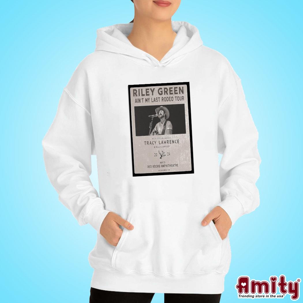 Official Riley Green may 21st 2024 Red Rocks amphitheatre photo poster design t-s hoodie