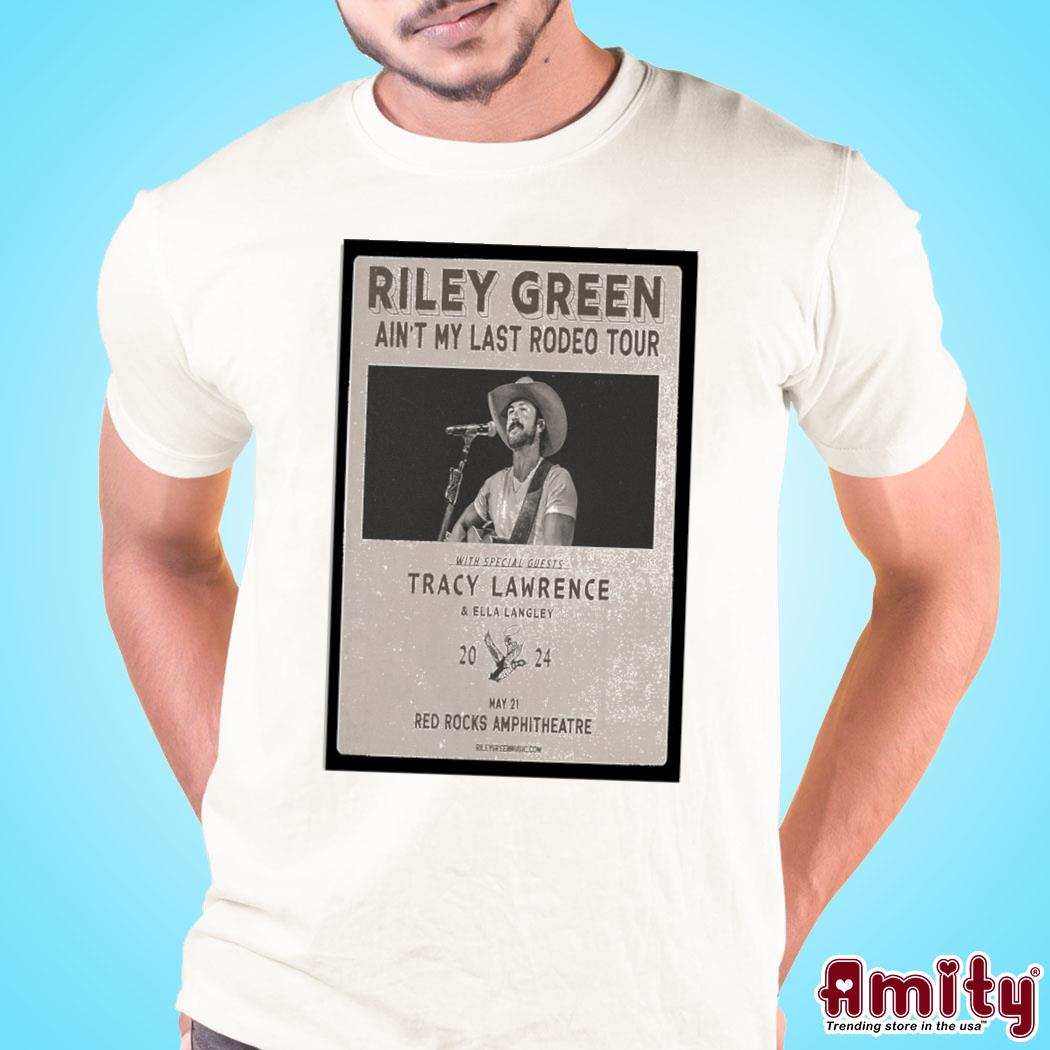 Official Riley Green may 21st 2024 Red Rocks amphitheatre photo poster design t-shirt