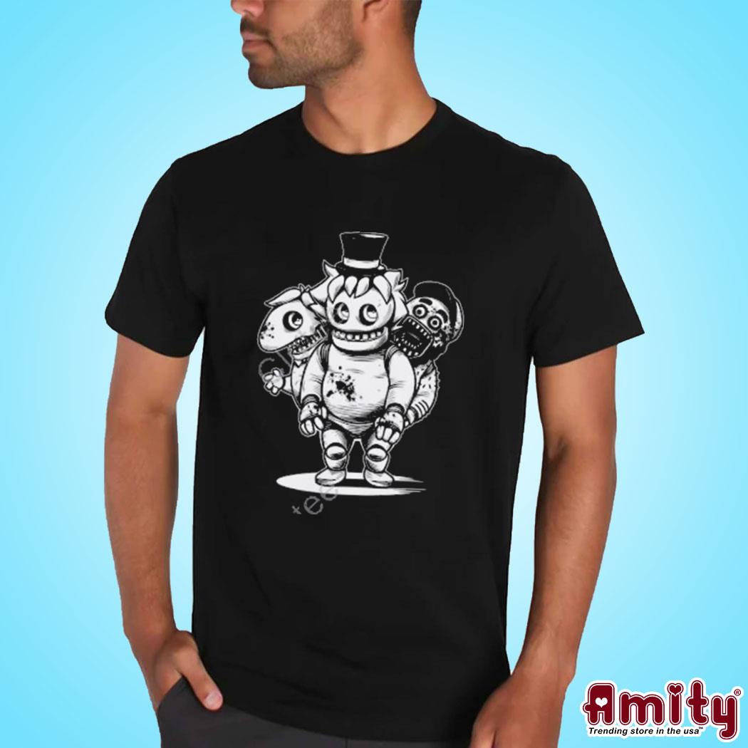 Official Sharkrobot merch five nights at oney's art design t-shirt