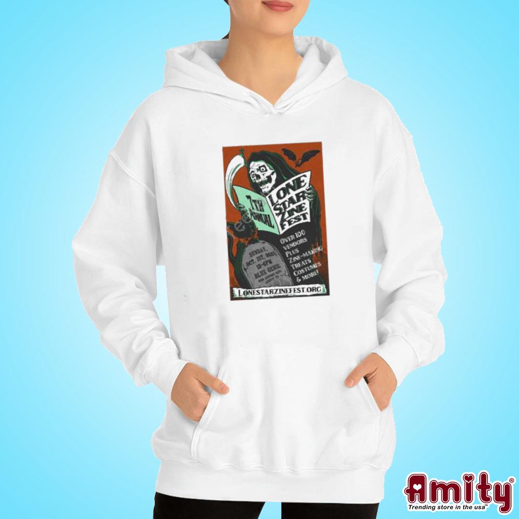 Official Skeleton 7th annual lone star zine fest art design t-s hoodie