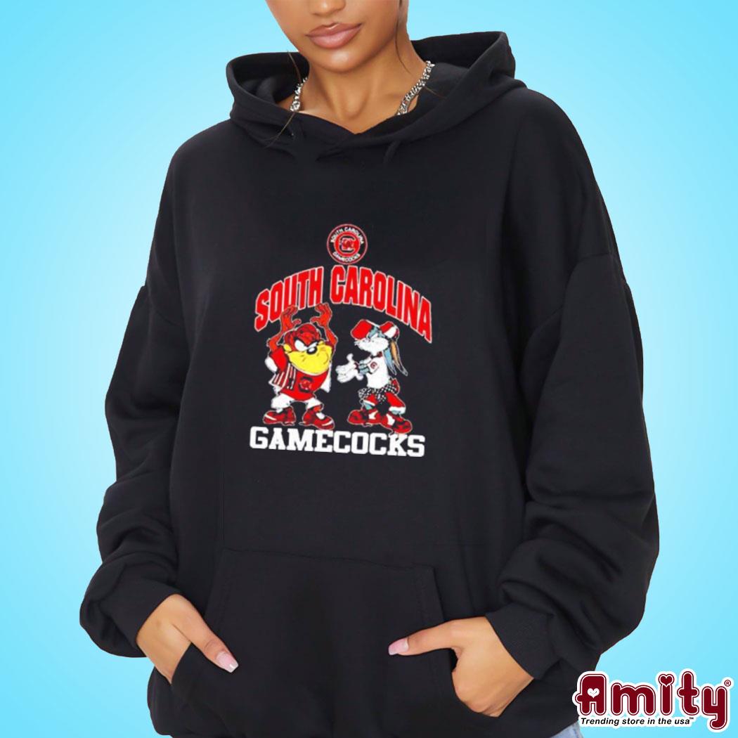 Official South Carolina gamecocks Looney Tunes taz and Bugs art design t-s hoodie