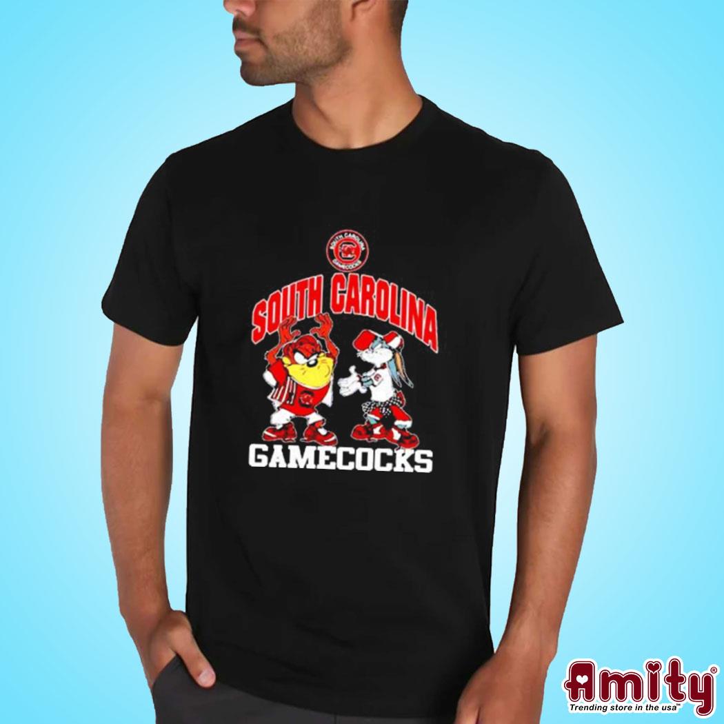 Official South Carolina gamecocks Looney Tunes taz and Bugs art design t-shirt