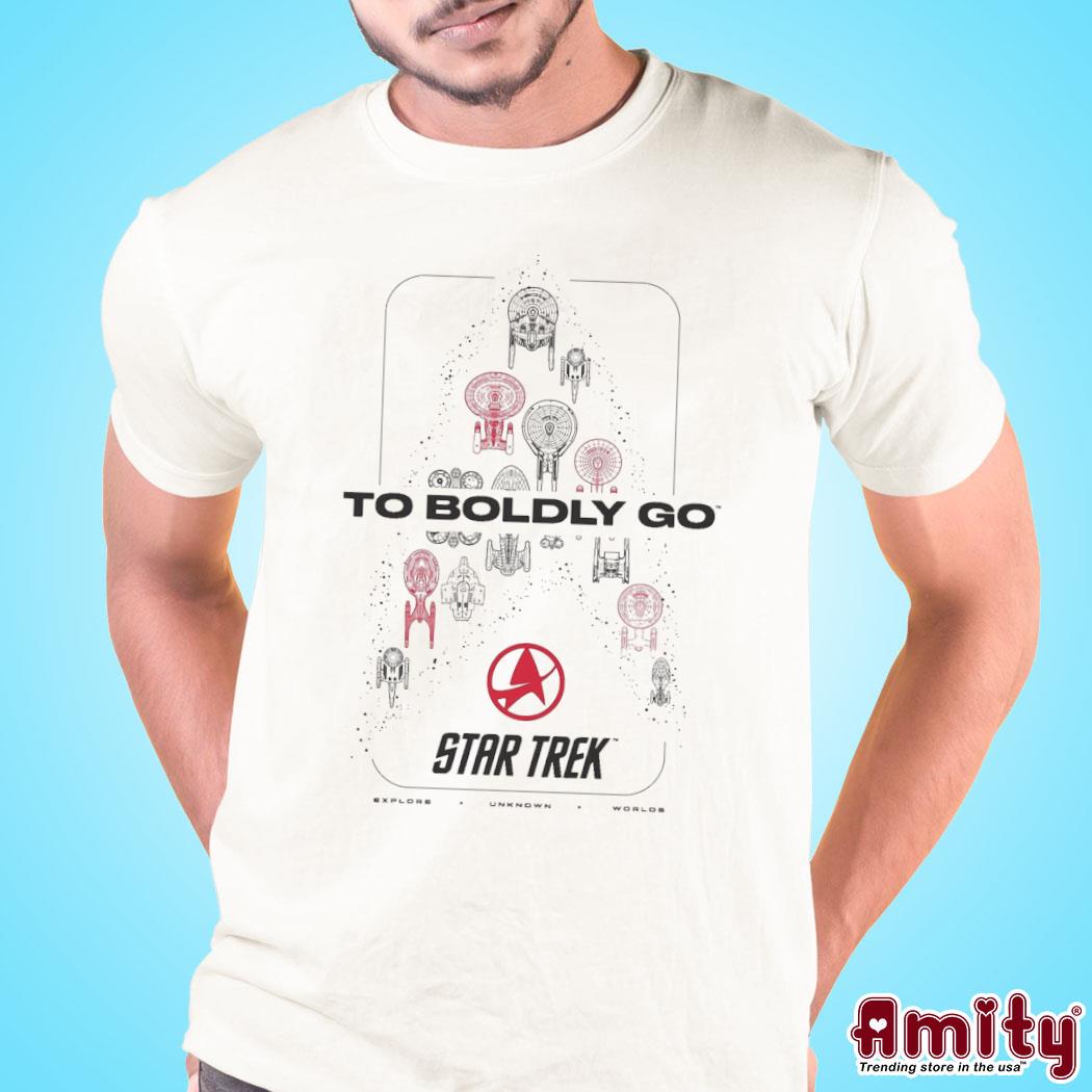 Official Star Trek to boldly go logo design t-shirt