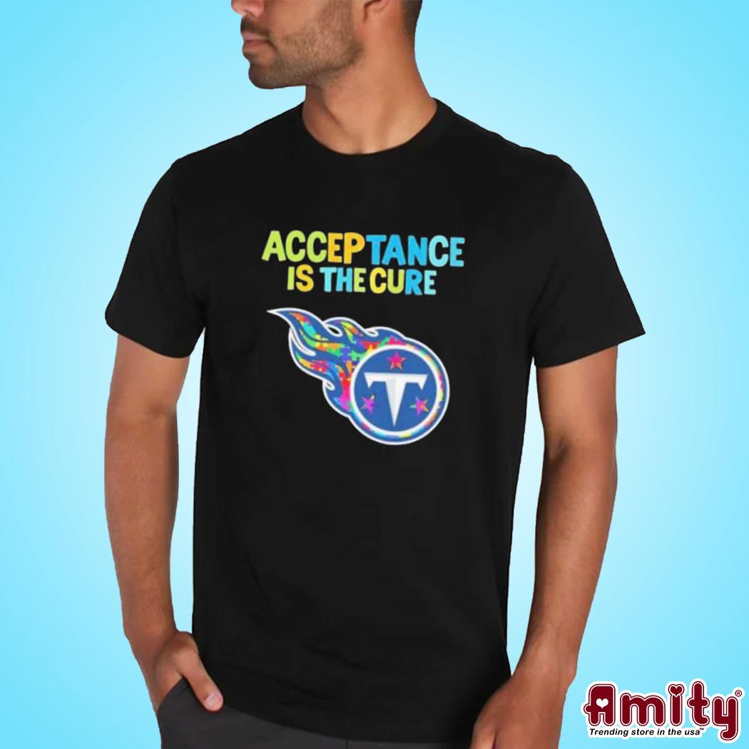 Official Tennessee Titans autism awareness acceptance is the cure logo design t-shirt