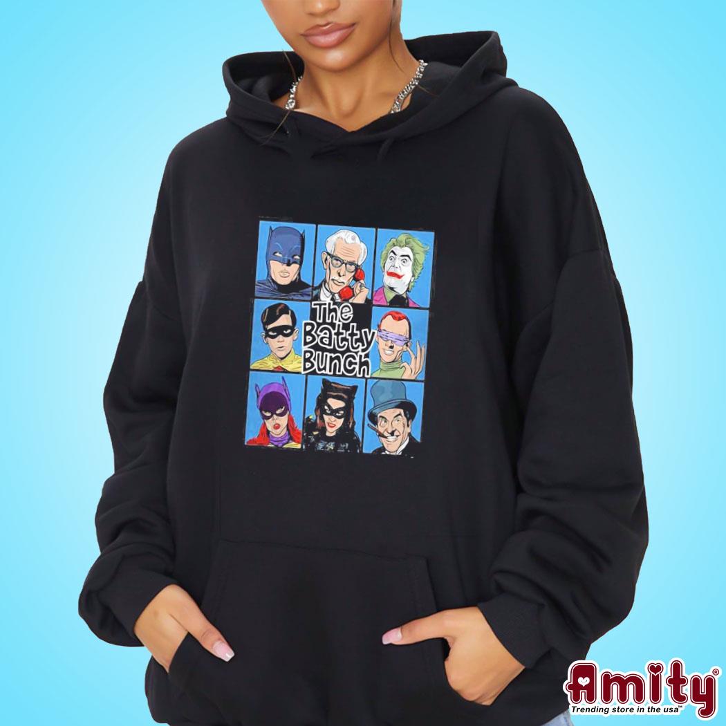 Official The batty bunch batman robin alfred joker riddler penguin catwoman batgirl art design t-s hoodie