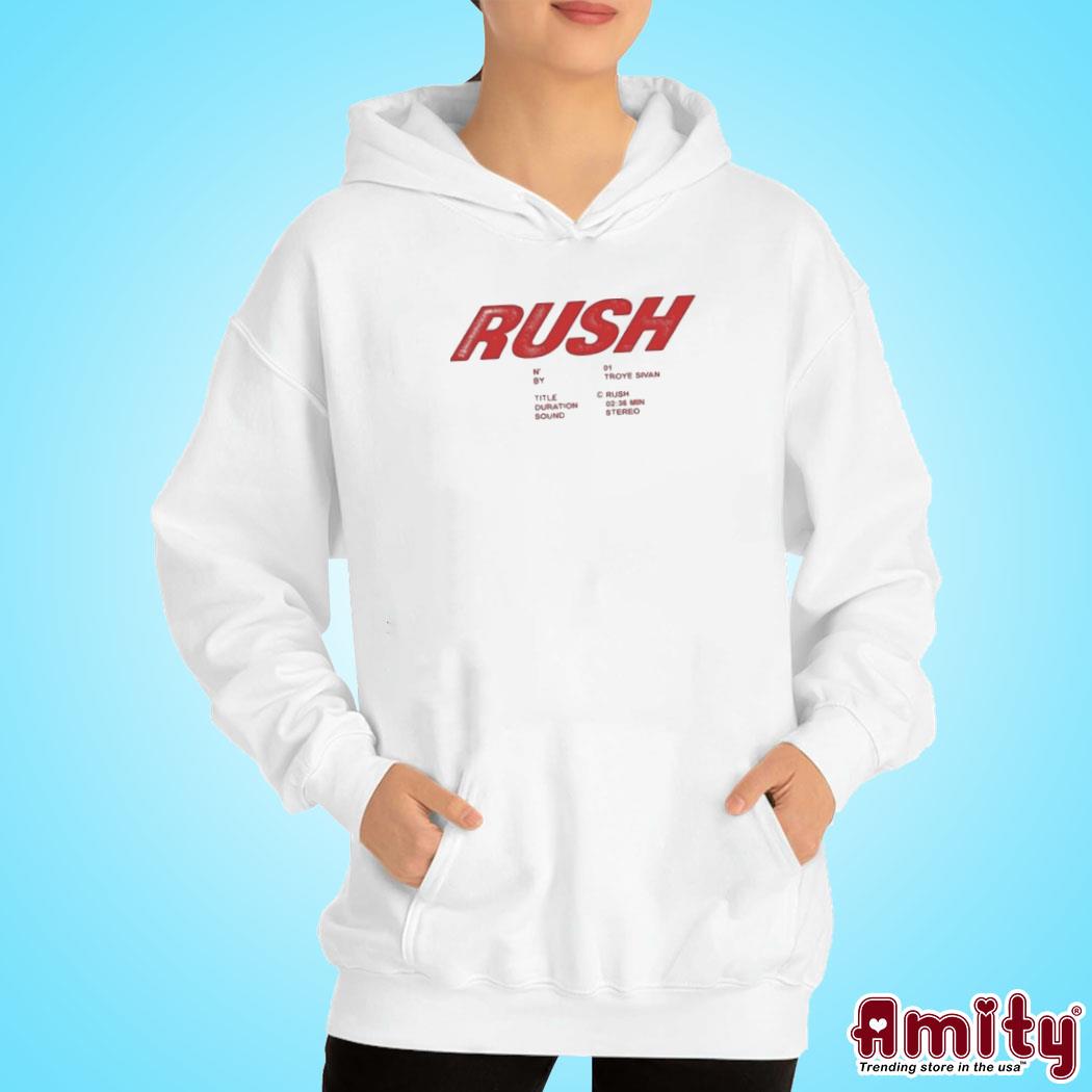 Official Troye sivan merch rush text design t-s hoodie