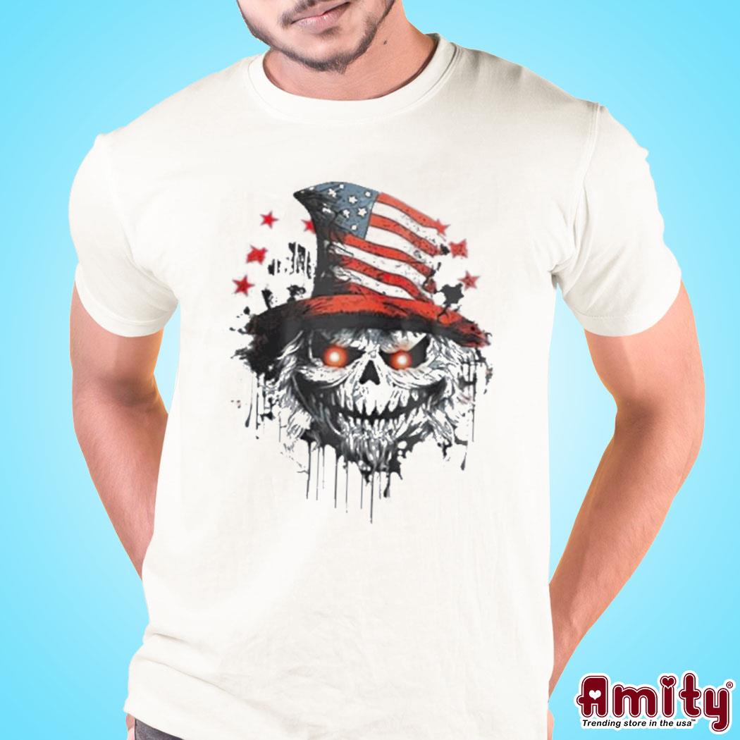 official uncle Sam Skull American Flag Shirt