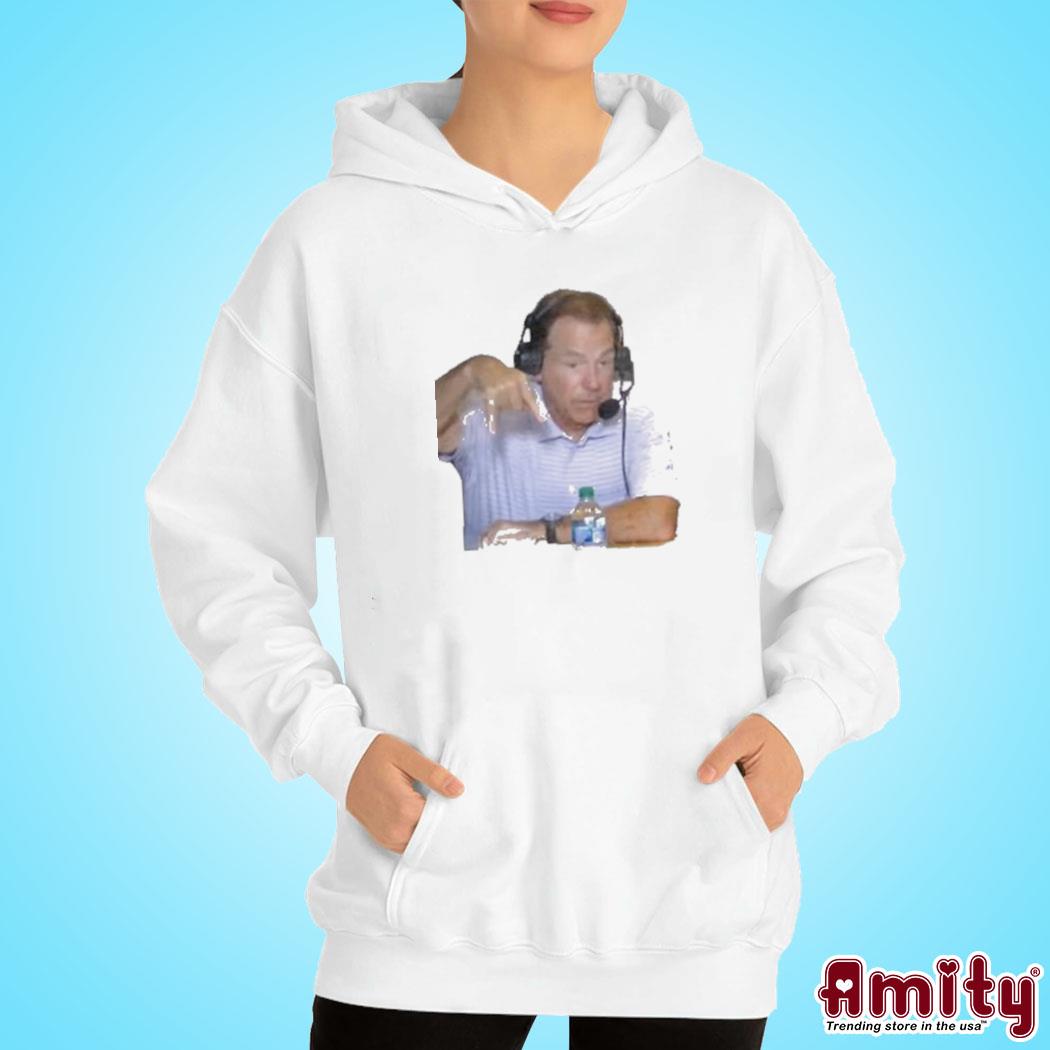 Original Barstool horns down pic Nick Saban photo design t-s hoodie