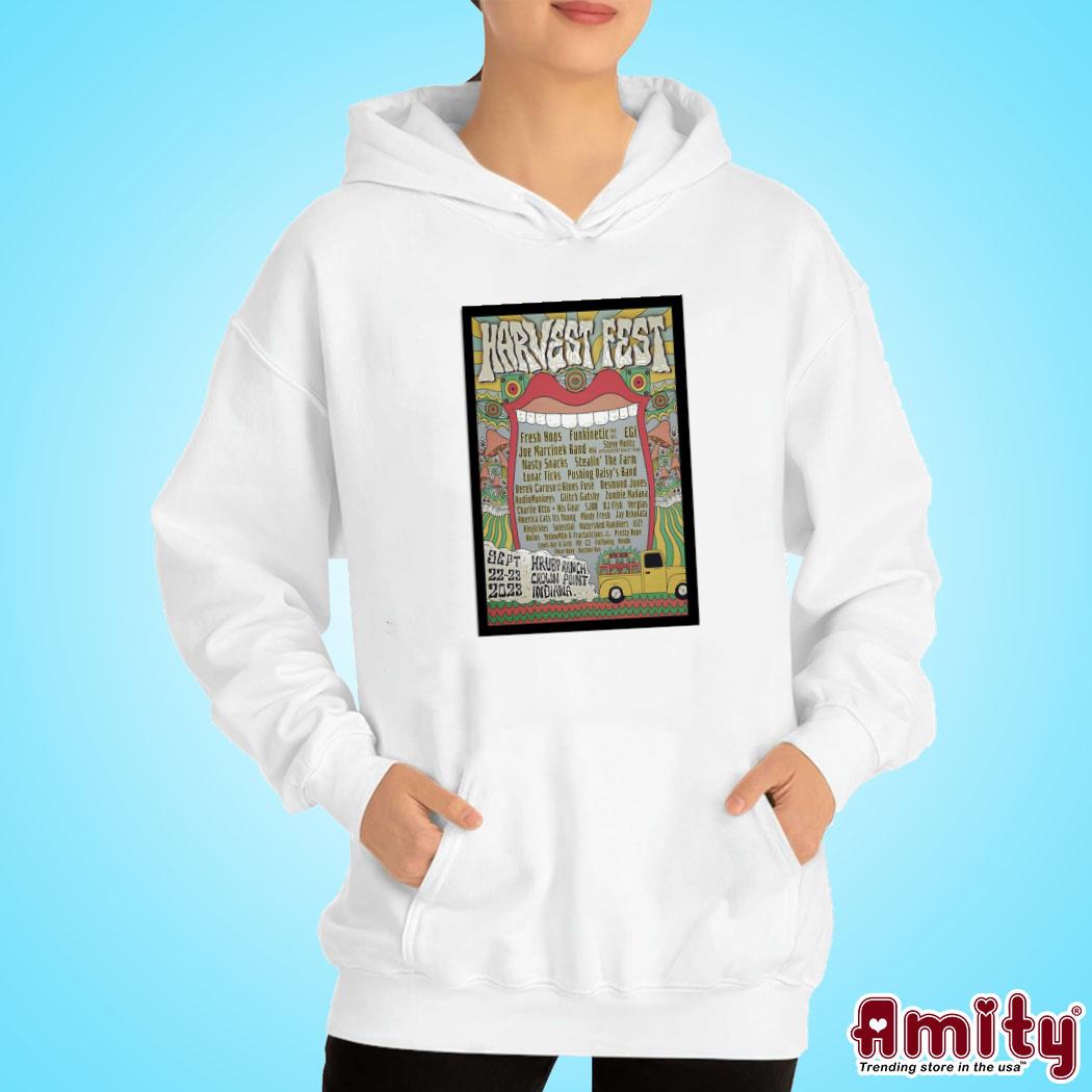 Original Harvest fest 2023 music and arts festival crown point art poster design t-s hoodie