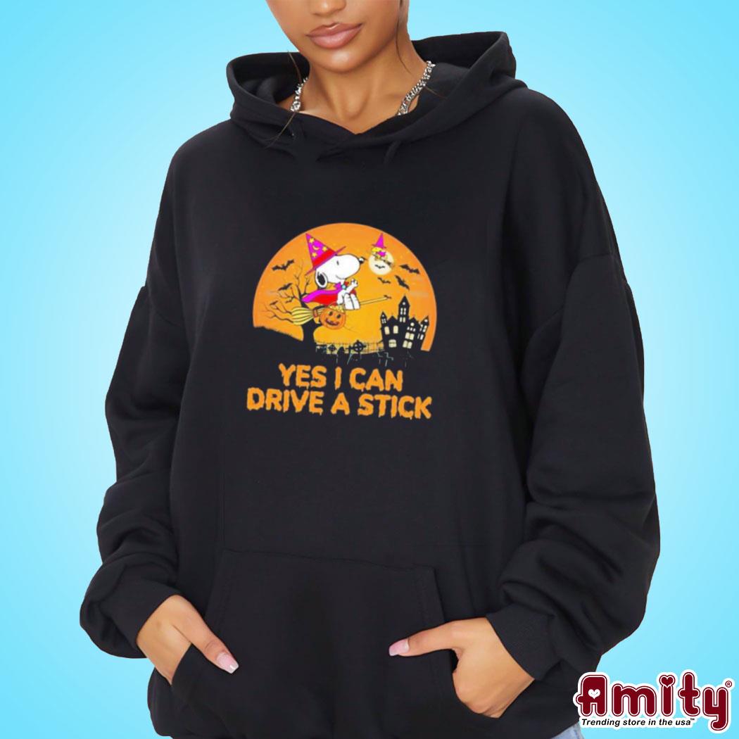 Original Witch Snoopy and Woodstock yes I can drive a stick halloween 2023 new art design t-s hoodie