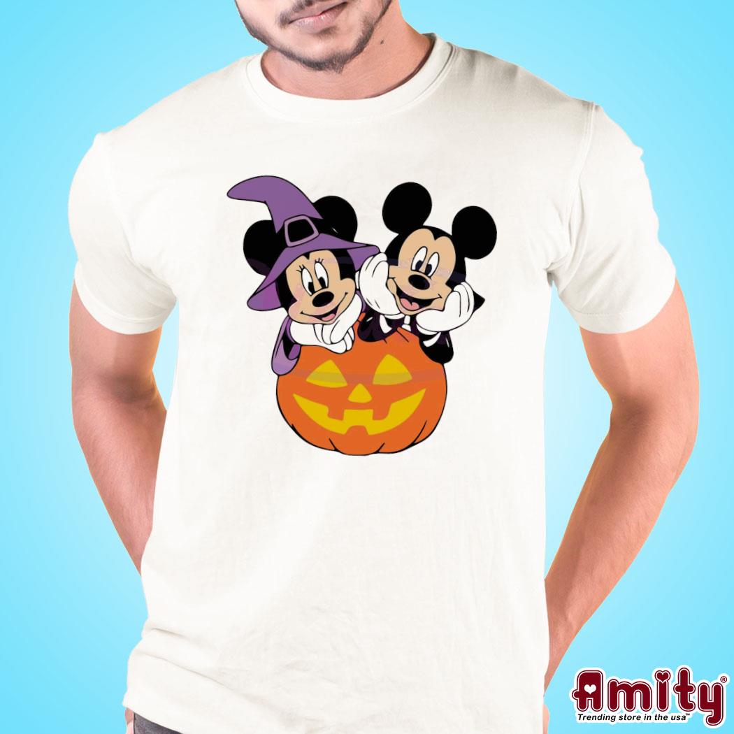 Vintage Disney Halloween Mickey And Minnie Pumpkin Shirt