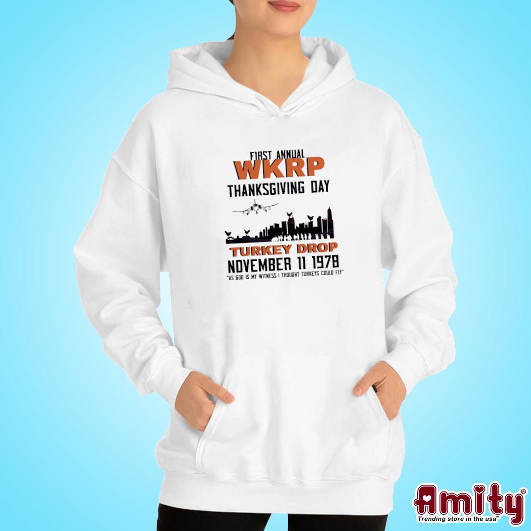 Vintage Thanksgiving Turkey Drop First Annual WKRP Shirt hoodie