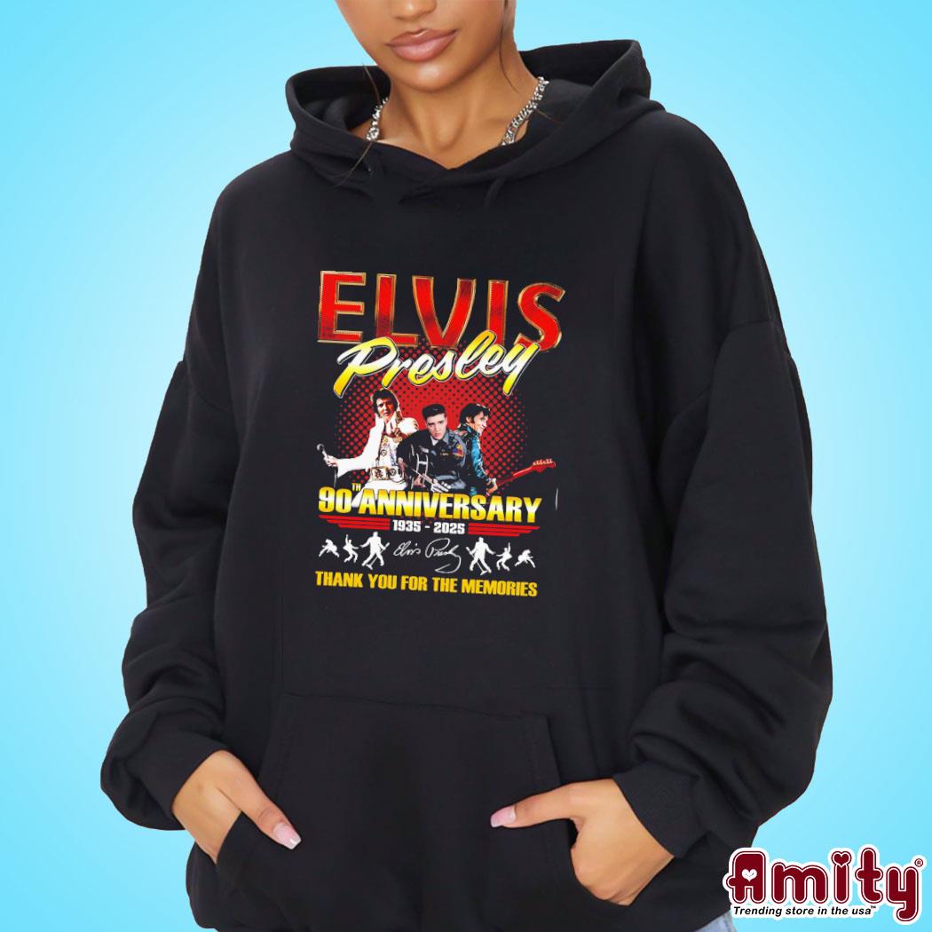 Official Elvis Presley 90th Anniversary 1935-2025 Thank You For The Memories Signatures Hrt hoodie